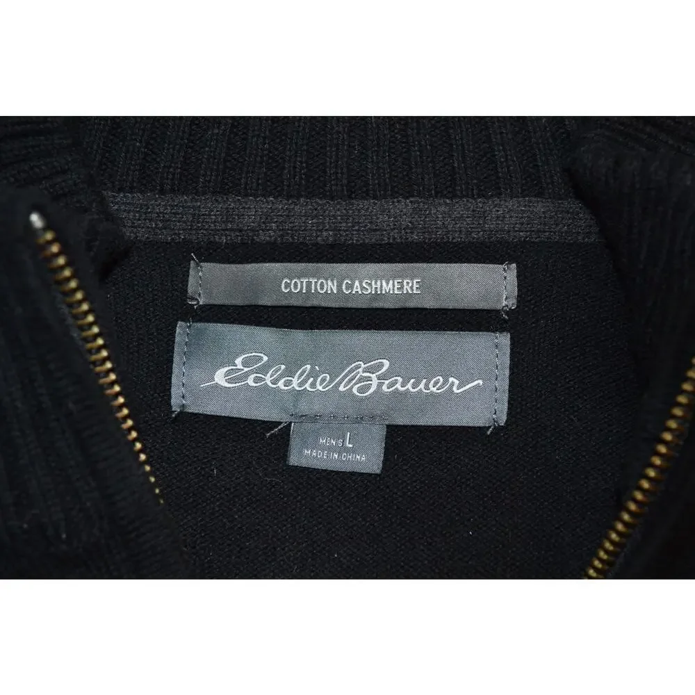 Eddie Bauer Cotton Cashmere Quarter Zip Size Large